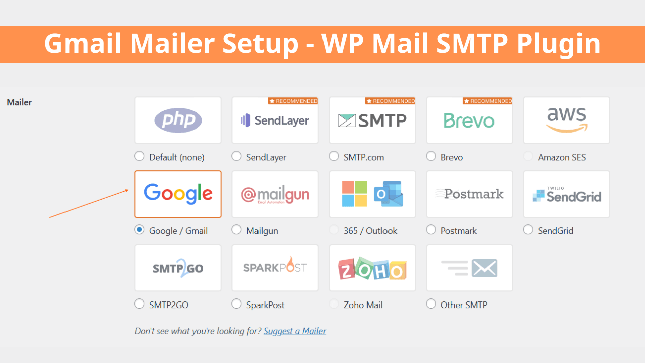 Gmail Mailer Setup - WP Mail SMTP Plugin